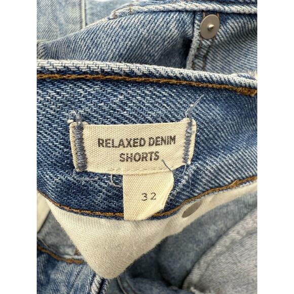 Madewell Womens Relaxed Denim Jean Shorts Size 32 Light Wash Distressed Denim - Picture 6 of 9